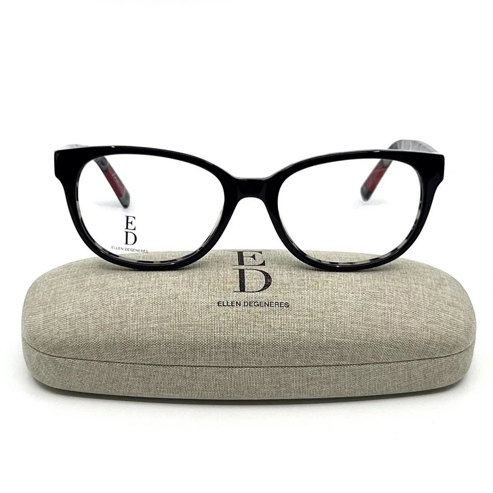 ELLEN DEGENERES Eyeglasses O-04 BLKTT NEW!!!